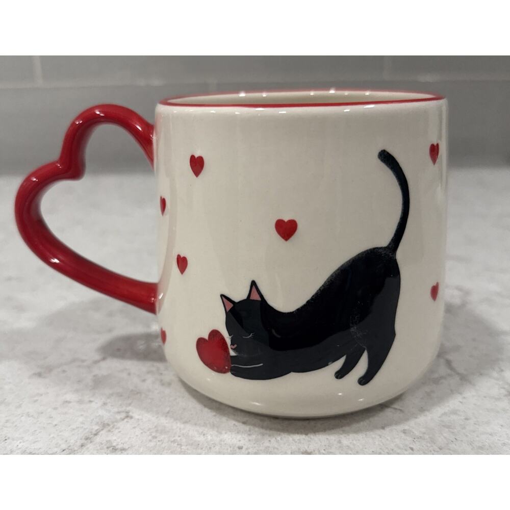 CATS 3D Pet Love Hearts Ceramic 20.6 Oz Coffee Tea Mug Cup Cat Mom Mother’s Gift